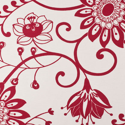 Off-White/Primary Red Floral Canvas