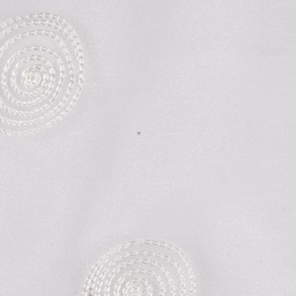 White/Soft Silver Polka Dots Organza Detail