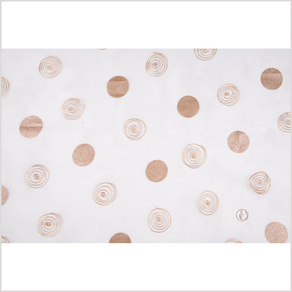 White/Copper Polka Dots Organza Full