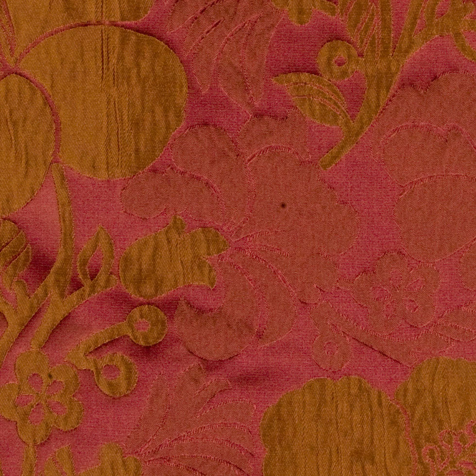 Wine/Terracotta Floral Taffeta Detail