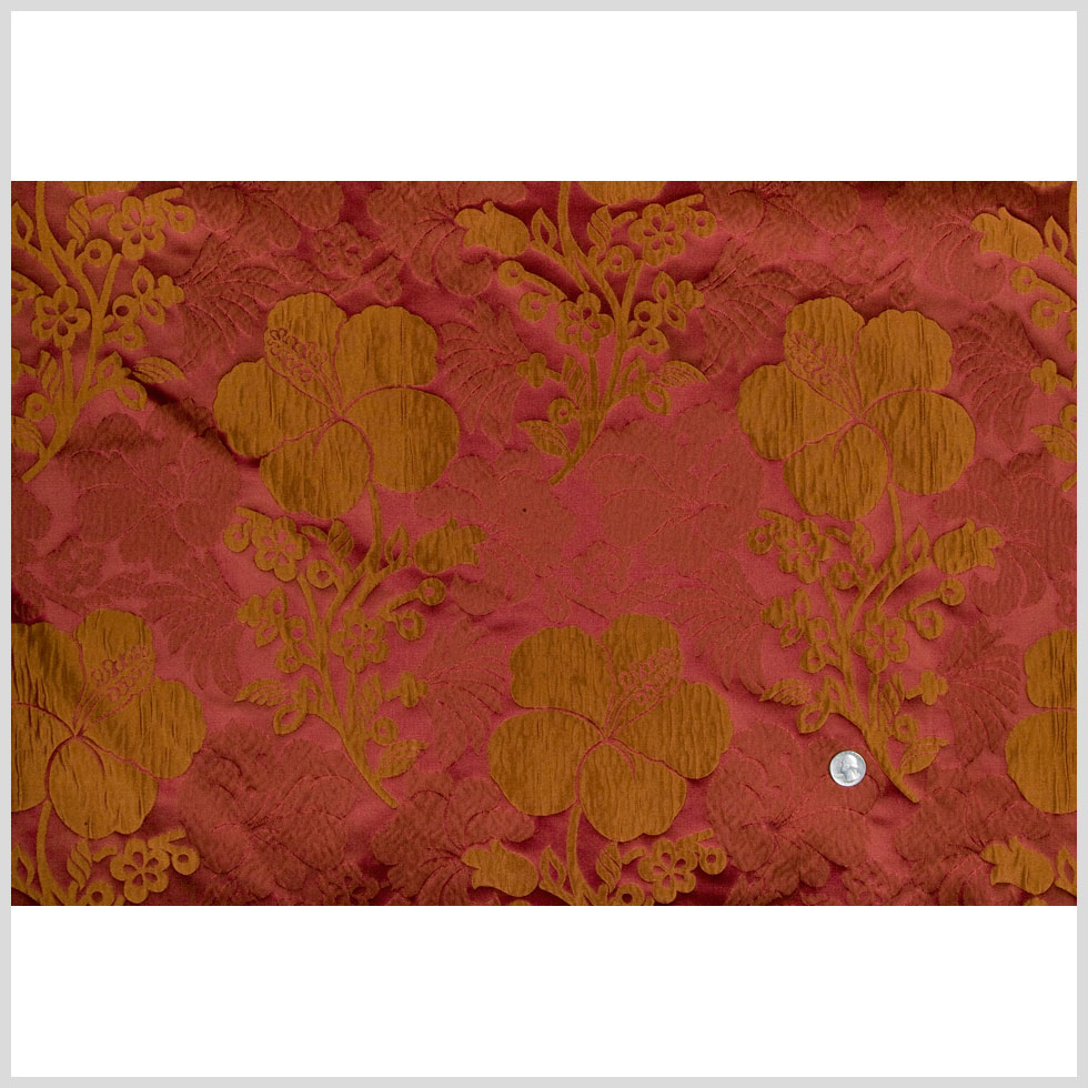 Wine/Terracotta Floral Taffeta Full