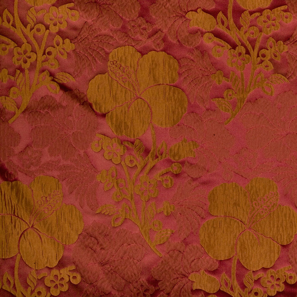 Wine/Terracotta Floral Taffeta