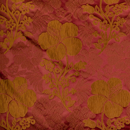 Wine/Terracotta Floral Taffeta