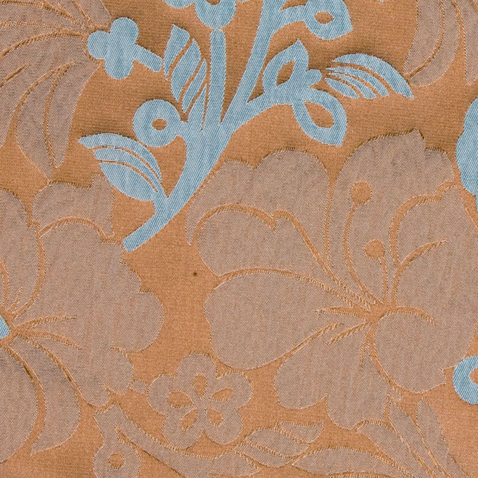 Chocolate/Duck Egg Geometric Taffeta Detail