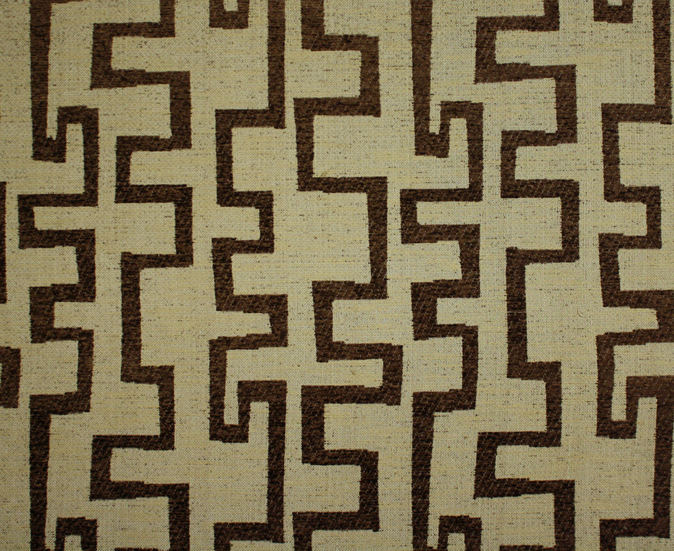 Chocolate/Beige Geometric Chenille