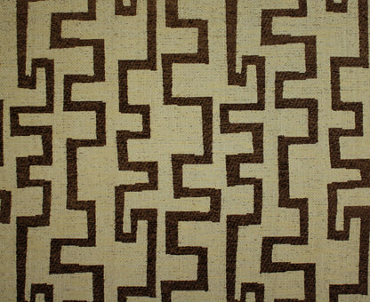 Chocolate/Beige Geometric Chenille