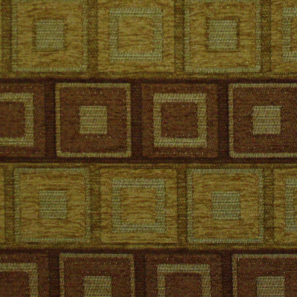 Chocolate/Sandstone/Silver/Plateau Gold Checks Chenille Detail