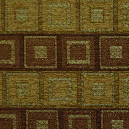 Chocolate/Sandstone/Silver/Plateau Gold Checks Chenille Detail