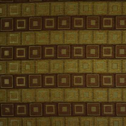 Chocolate/Sandstone/Silver/Plateau Gold Checks Chenille