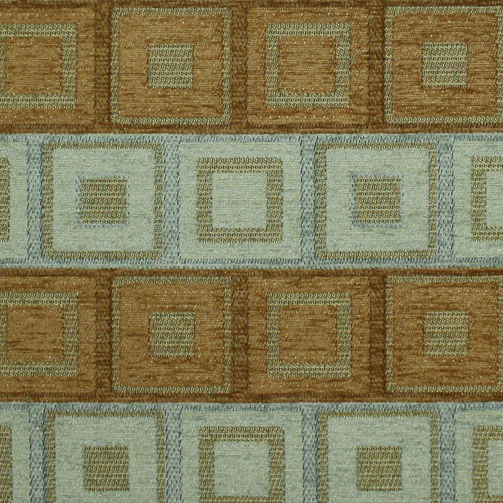 Sandstone/Duck Egg/Driftwood/Silver/Plateau Gold Checks Chenille Detail