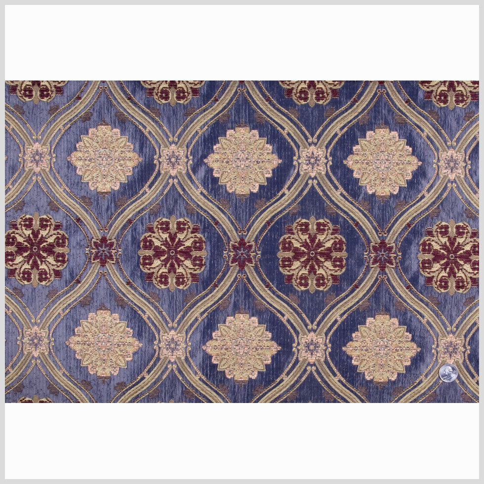 Blue/Gold/Wine Floral Brocade Full