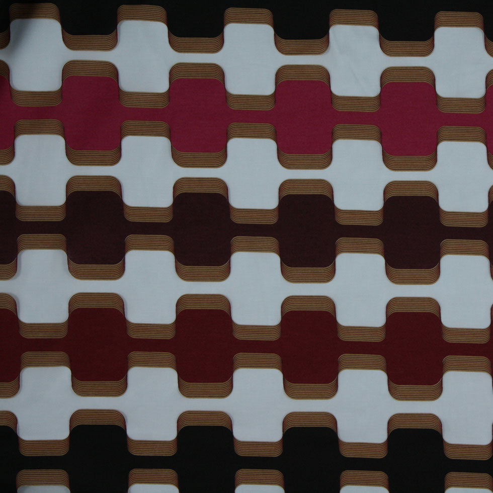 Black/Fuchsia/Mystic Burgundy/Burgundy Geometric Prints