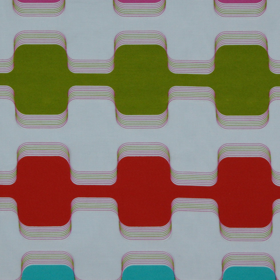 Primary Red/Teal/Fuchsia/Capri Kiwi Geometric Prints Detail