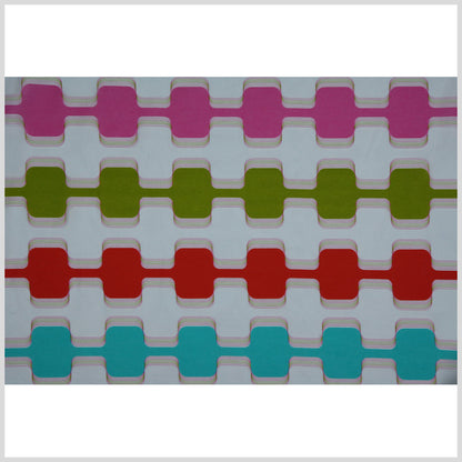 Primary Red/Teal/Fuchsia/Capri Kiwi Geometric Prints Full