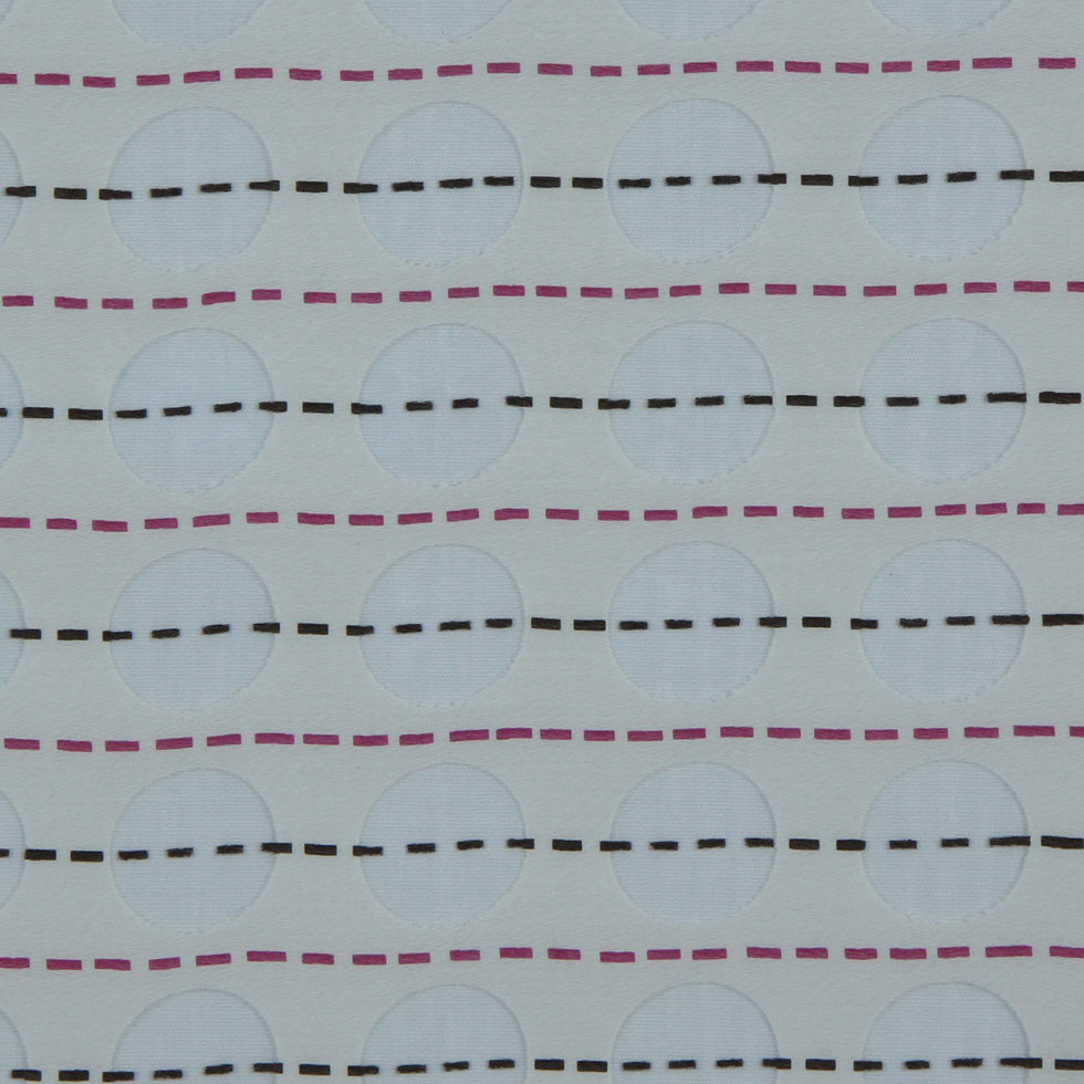 Natural/Magenta/Black-Brown Geometric Organza Detail