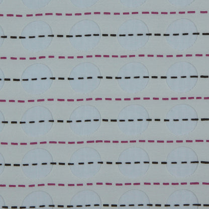Natural/Magenta/Black-Brown Geometric Organza Detail