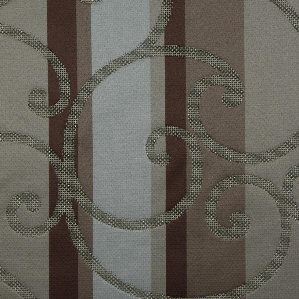 Chocolate/Beige/Taupe/Light Gray Swirls Woven Detail