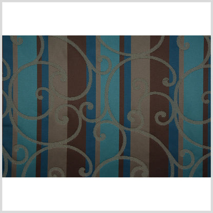 Teal/Constellation Blue/Chocolate/Taupe Swirls Woven Full