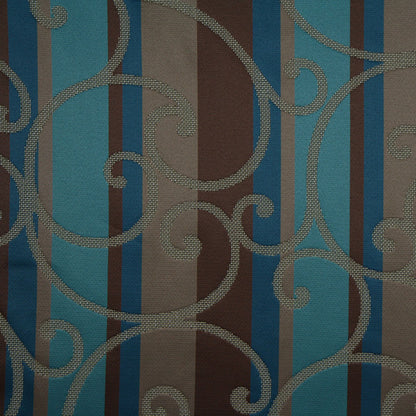Teal/Constellation Blue/Chocolate/Taupe Swirls Woven