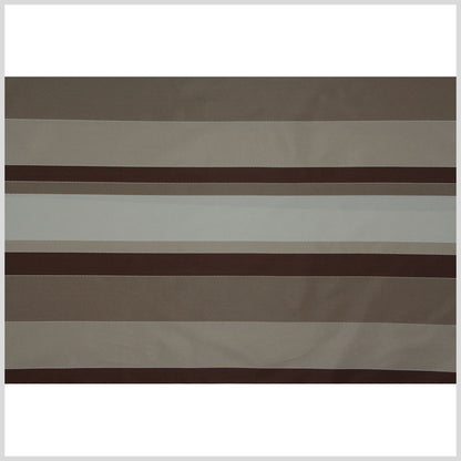 Chocolate/Taupe/khaki/Cream Stripes Woven Full