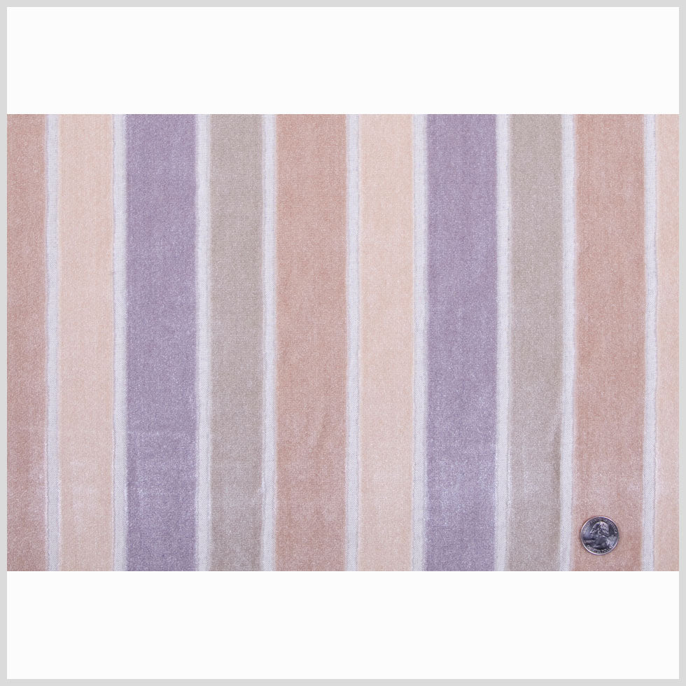 Beige/Blue Gray/Green Gray Stripes Velvet Full