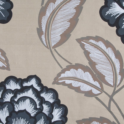 Antique Gold/Ebony Floral Shantung   /Dupioni Detail