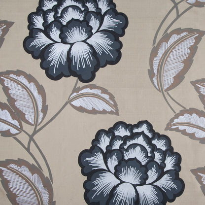 Antique Gold/Ebony Floral Shantung   /Dupioni