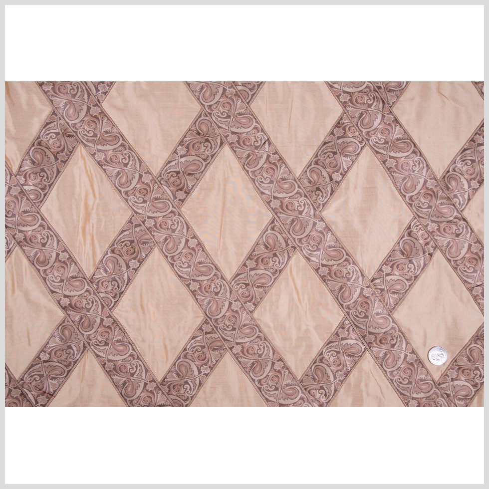 Caramel/Taupe Diamonds Shantung   /Dupioni Full
