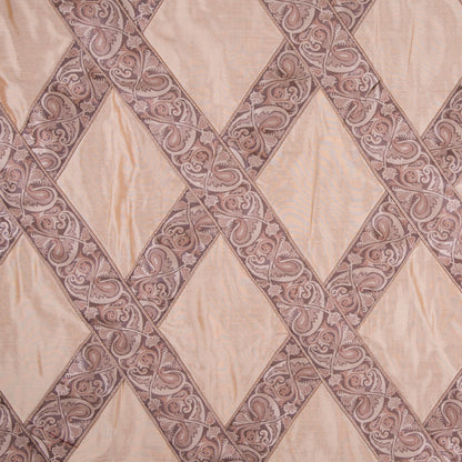 Caramel/Taupe Diamonds Shantung   /Dupioni