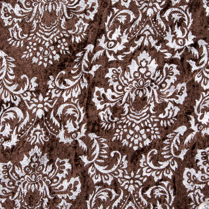 Dark Brown/Silver Damask Velvet Detail