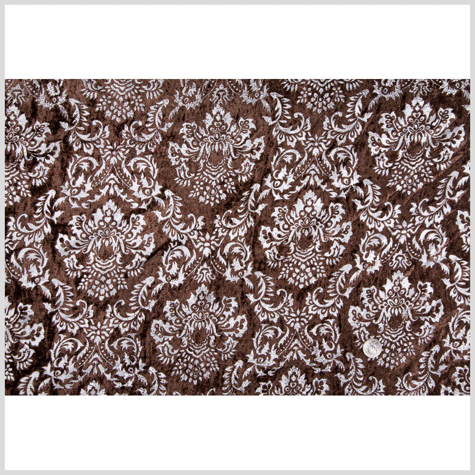 Dark Brown/Silver Damask Velvet Full