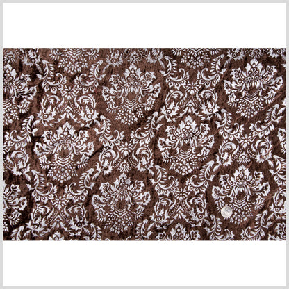 Dark Brown/Silver Damask Velvet Full