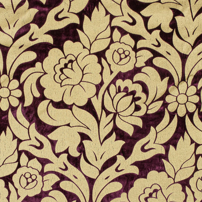 Royal Purple Velvet with Royal Gold Foil Floral Design