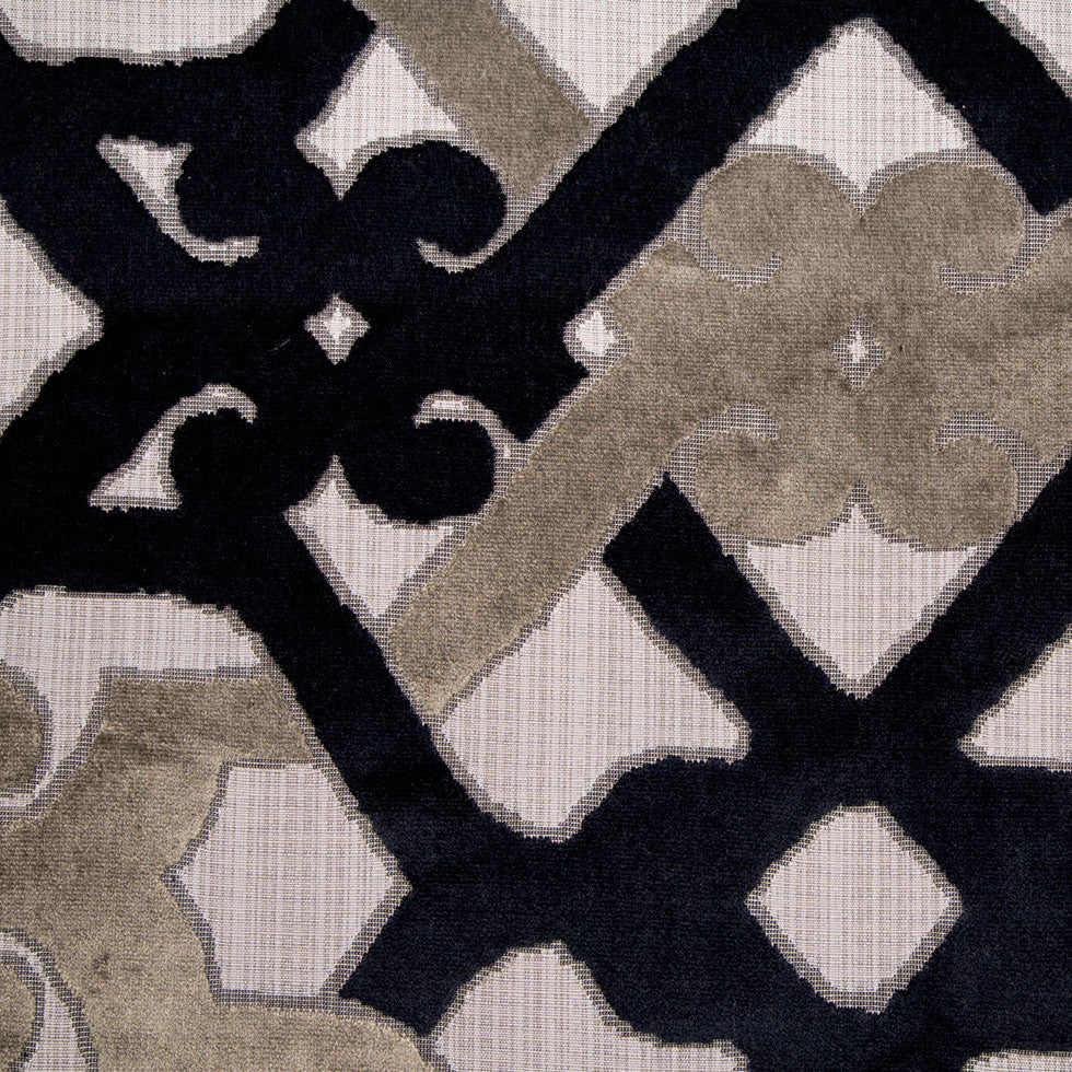 Black/Multi-Gray Geometric Chenille