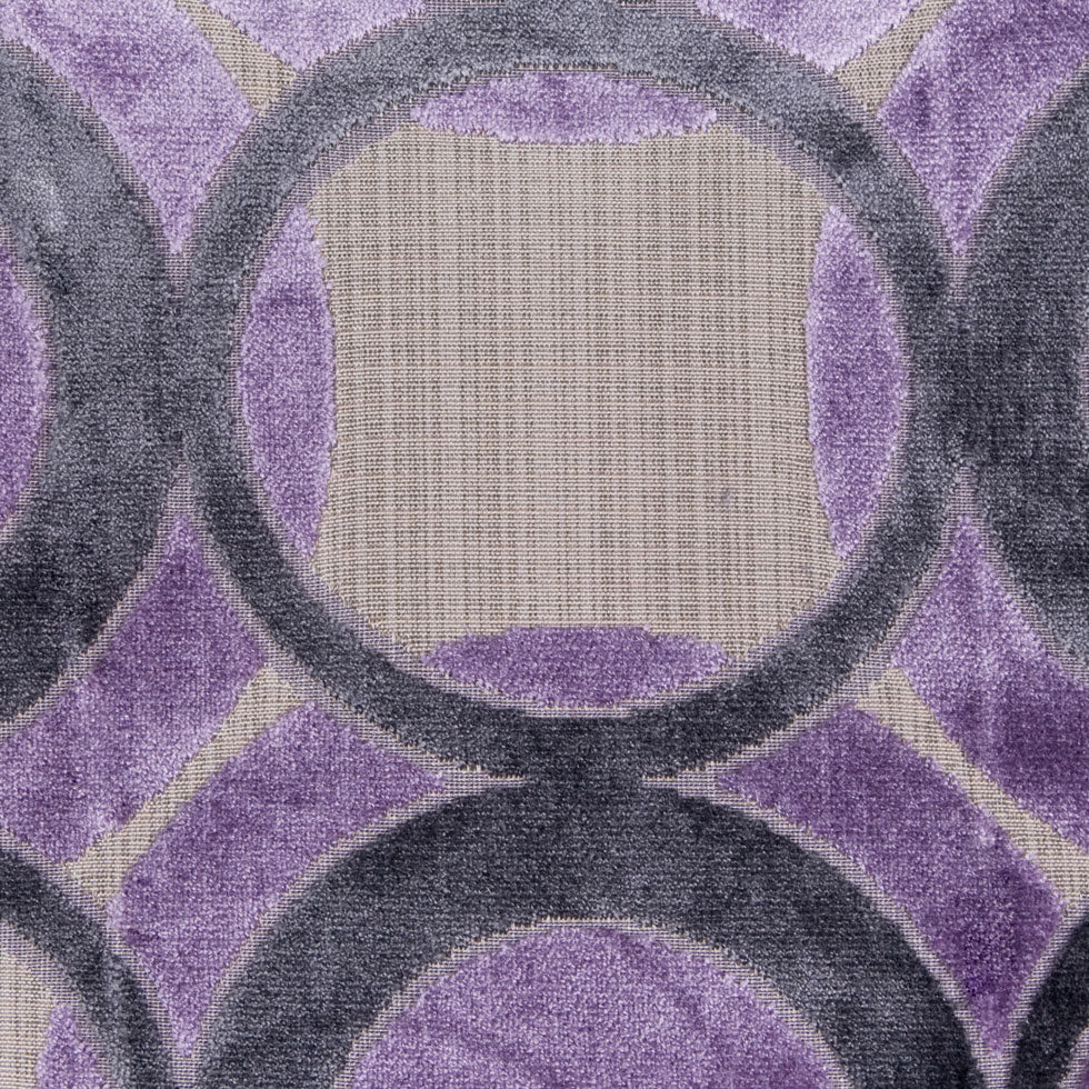 Gray/Lavender Geometric Chenille Detail