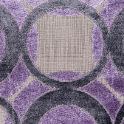 Gray/Lavender Geometric Chenille Detail