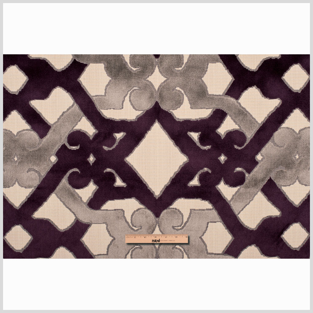 Purple/Beige/Stone Geometric Chenille Full