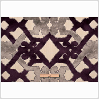 Purple/Beige/Stone Geometric Chenille Full