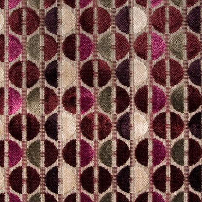Burgundy/Stone Polka Dots Chenille Detail