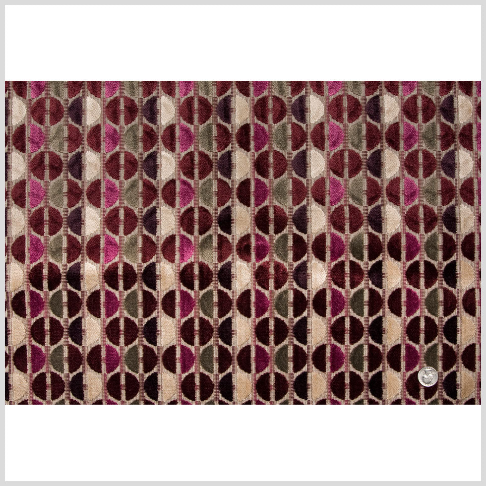 Burgundy/Stone Polka Dots Chenille Full