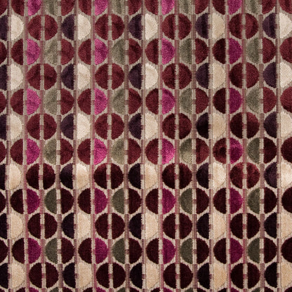 Burgundy/Stone Polka Dots Chenille