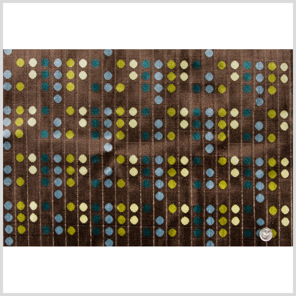 Brown/Blue Polka Dots Chenille Full