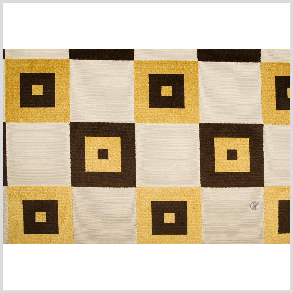 Gold/Chocolate/Natural Geometric Chenille Full