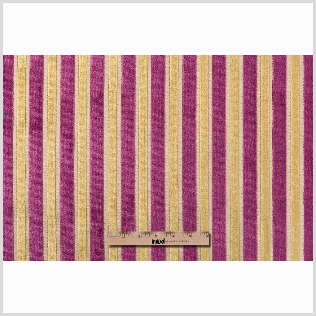 Lemon Fuchsia Stripes Velvet Full