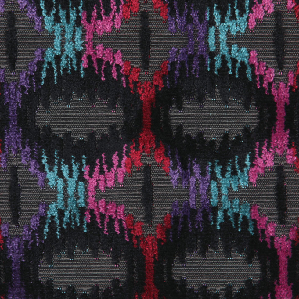 Zwart/Multi 6489 Geometric Velvet Detail
