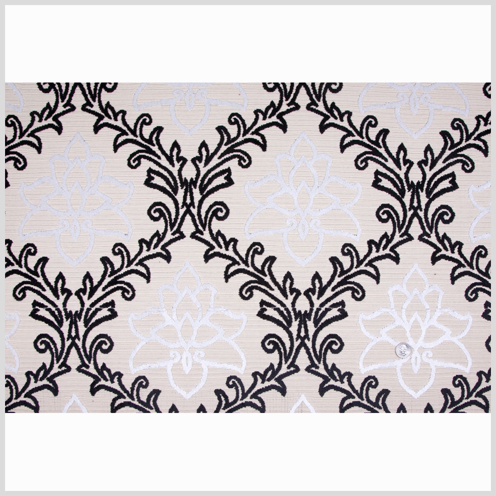 Black/White/ Beige Floral Chenille Full