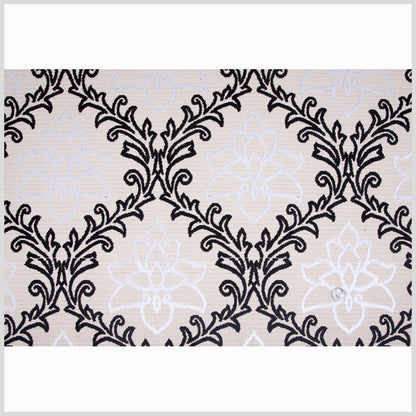 Black/White/ Beige Floral Chenille Full
