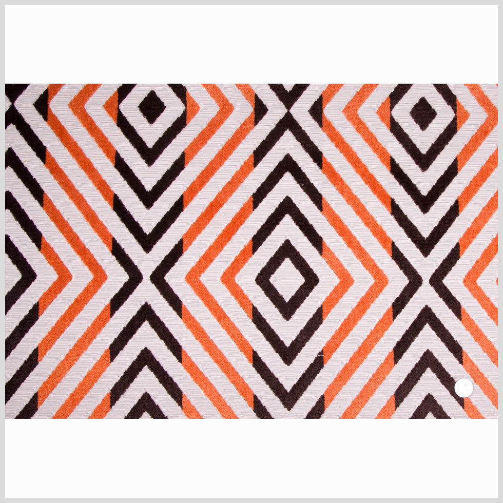 Orange/Chocolate/Beige Diamonds Chenille Full