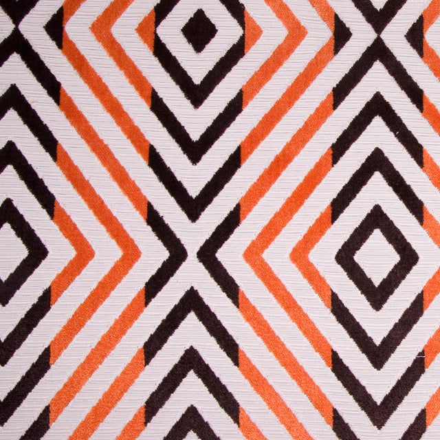 Orange/Chocolate/Beige Diamonds Chenille
