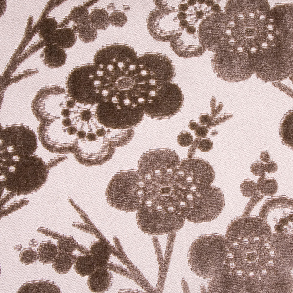 Chocolate/Beige Floral Chenille Detail